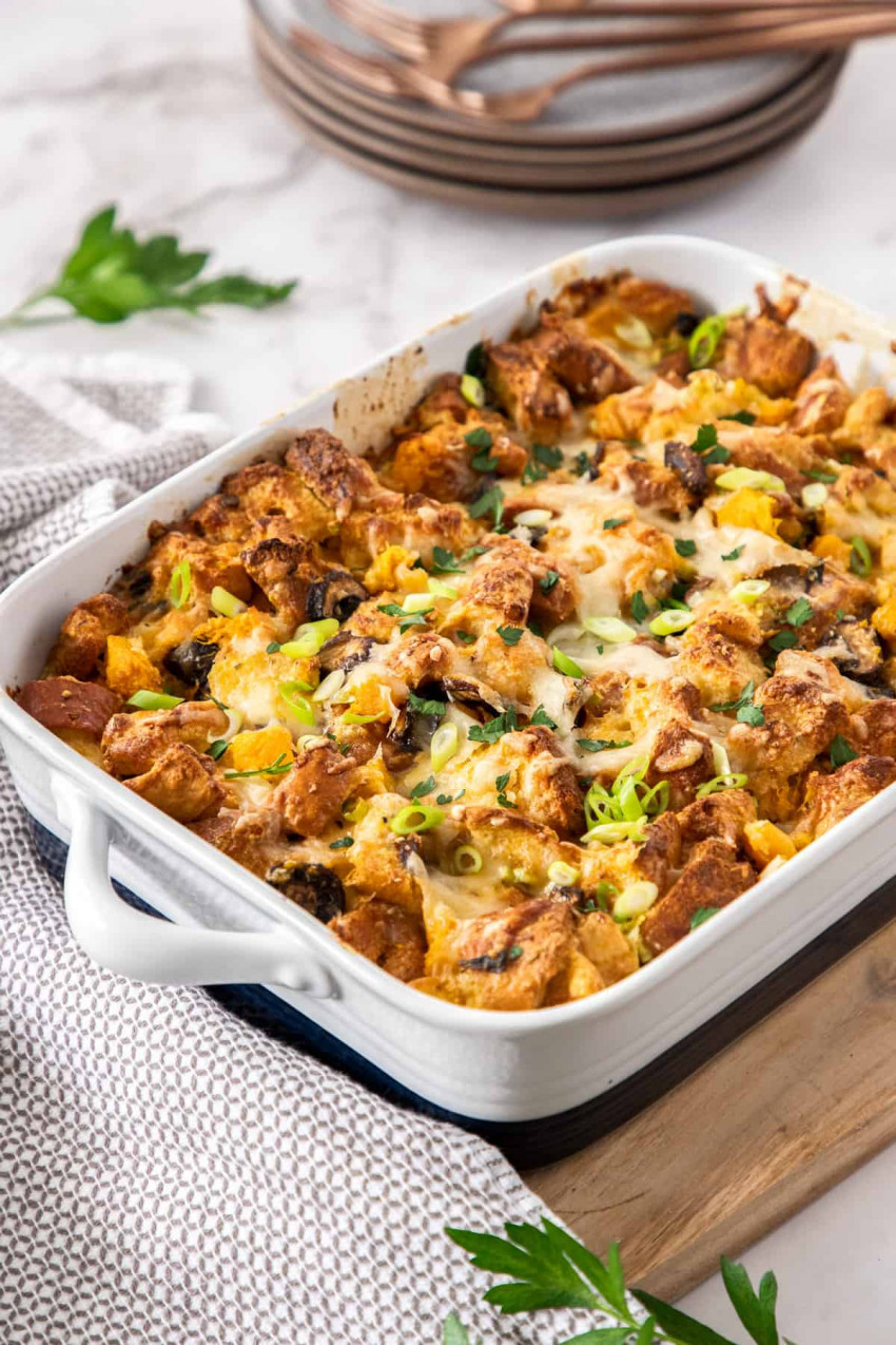 savory-bread-pudding-recipe-mushrooms-butternut-squash