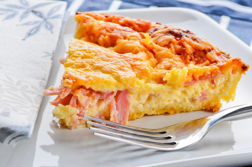 ham and swiss quiche pie