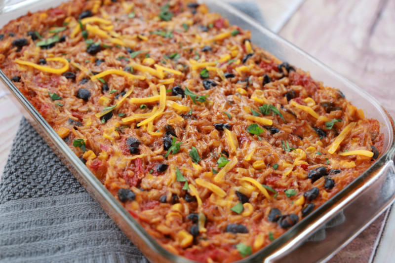 Mexican Rice Casserole with Black Beans