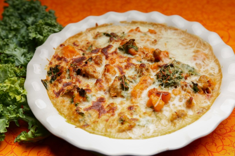 Roasted Sweet Potato, Sausage and Kale Bake Kansas Living Magazine