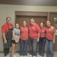 FCCLA catering group at an Ellsworth County Farm Bureau meeting.