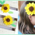 felt sunflower hairclip