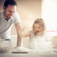 Father and Daughter Baking